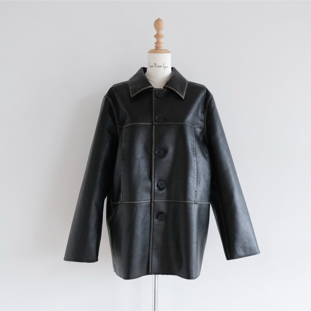 SeaRoomlynn - SeaRoomlynn Vintage ECOレザーシャツジャケット SeaRoomlynn - SeaRoomlynn Vintage ECOレザーシャツジャケット