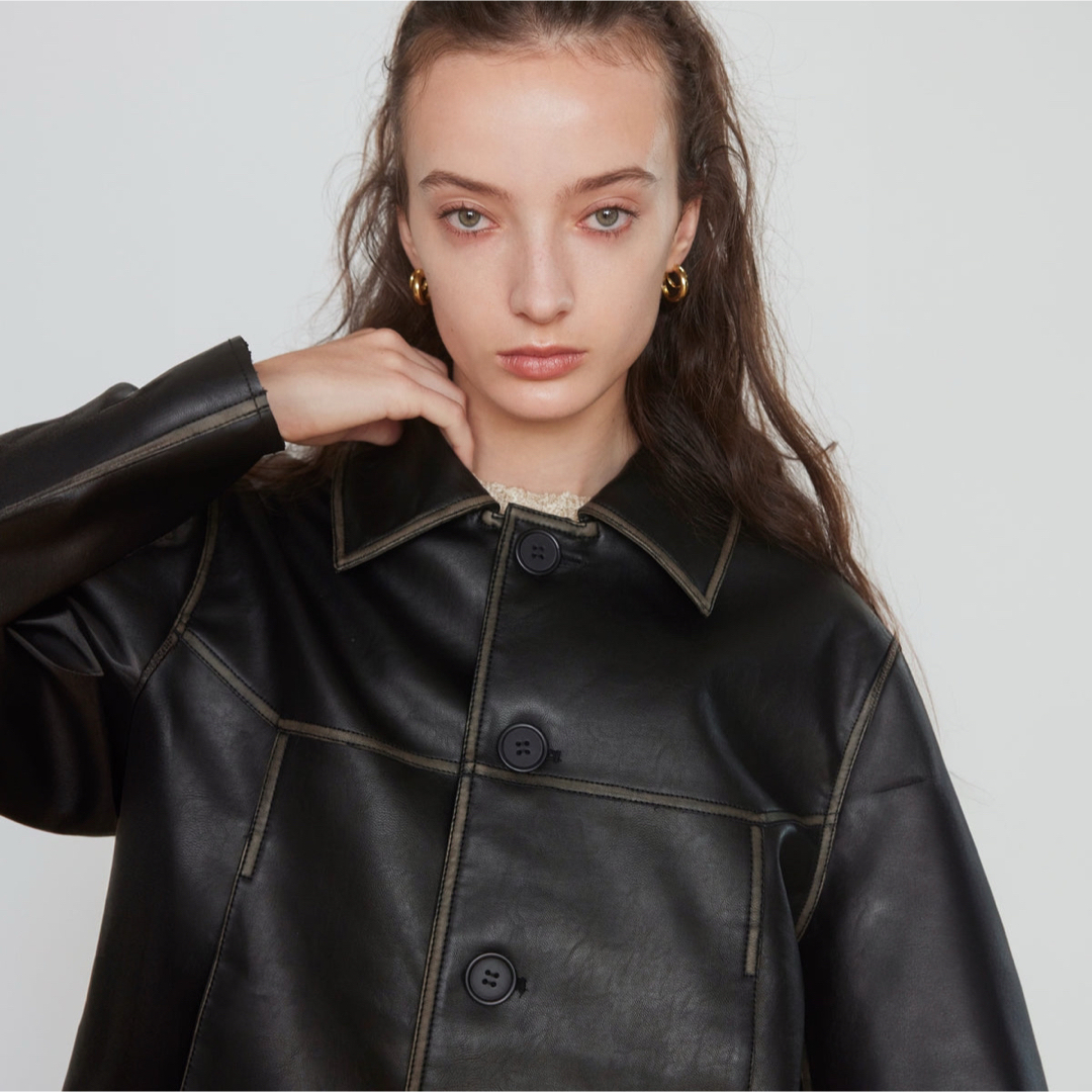 SeaRoomlynn - SeaRoomlynn Vintage ECOレザーシャツジャケット SeaRoomlynn - SeaRoomlynn Vintage ECOレザーシャツジャケット