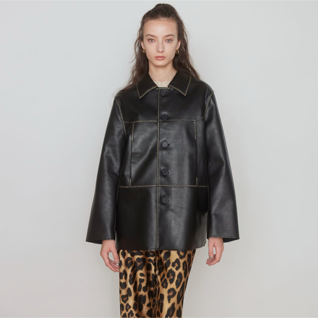 SeaRoomlynn - SeaRoomlynn Vintage ECOレザーシャツジャケット SeaRoomlynn - SeaRoomlynn Vintage ECOレザーシャツジャケット