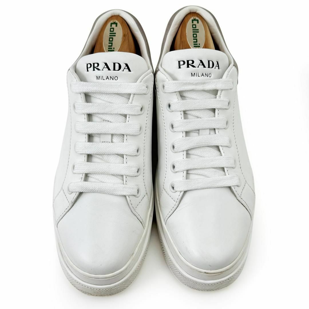 PRADA - プラダ PRADA 厚底 スニーカー 36.5 23.5 白 グレー 箱 PRADA - プラダ PRADA 厚底 スニーカー 36.5 23.5 白 グレー 箱
