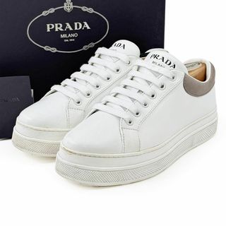 PRADA - プラダ PRADA 厚底 スニーカー 36.5 23.5 白 グレー 箱 PRADA - プラダ PRADA 厚底 スニーカー 36.5 23.5 白 グレー 箱