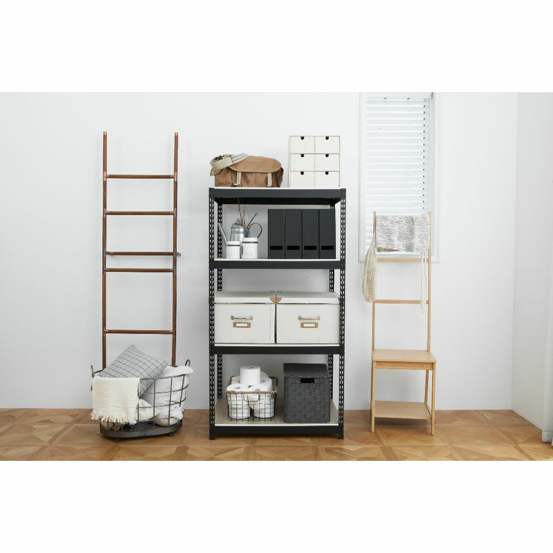 ARASO ホームラック ブラック 幅70cm×奥行30cm×高さ90cm×3段の ARASO ホームラック ブラック 幅70cm×奥行30cm×高さ90cm×3段の
