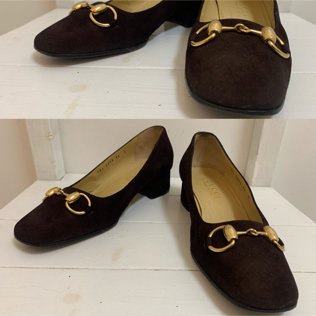 GUCCI - GUCCI VINTAGE ITALY製 ホースビット スエードレザー GUCCI - GUCCI VINTAGE ITALY製 ホースビット スエードレザー