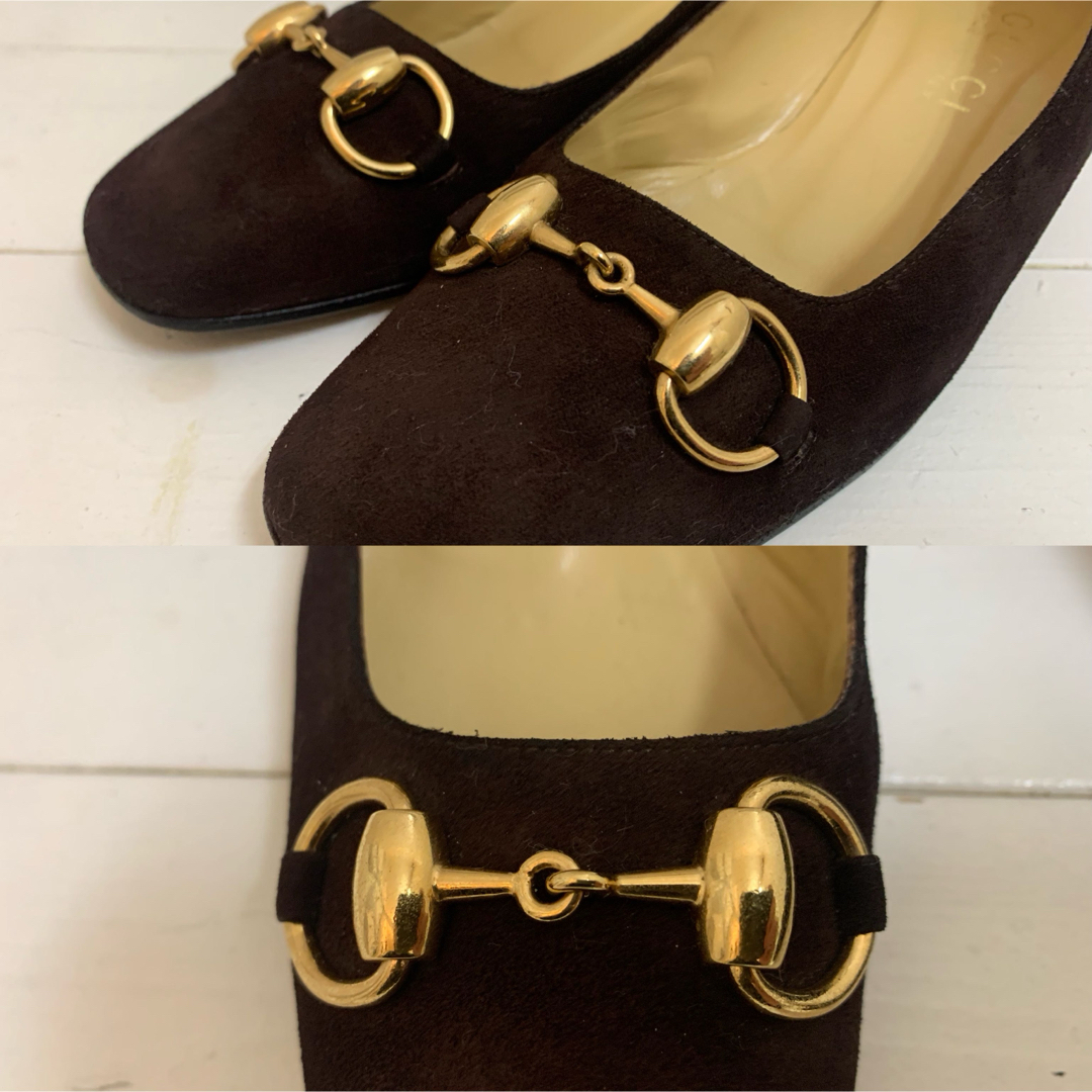 GUCCI - GUCCI VINTAGE ITALY製 ホースビット スエードレザー GUCCI - GUCCI VINTAGE ITALY製 ホースビット スエードレザー