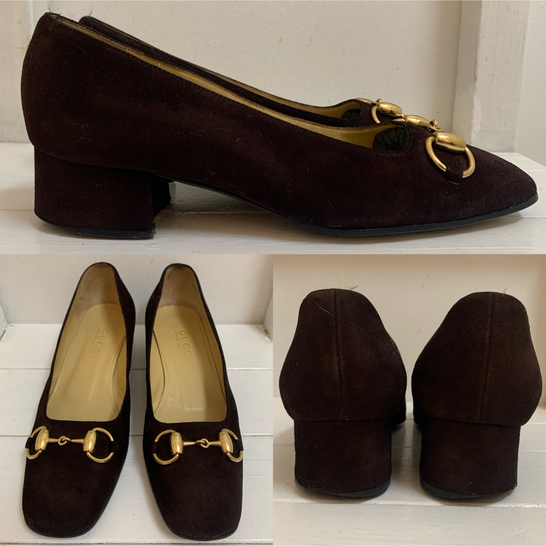 GUCCI - GUCCI VINTAGE ITALY製 ホースビット スエードレザー GUCCI - GUCCI VINTAGE ITALY製 ホースビット スエードレザー