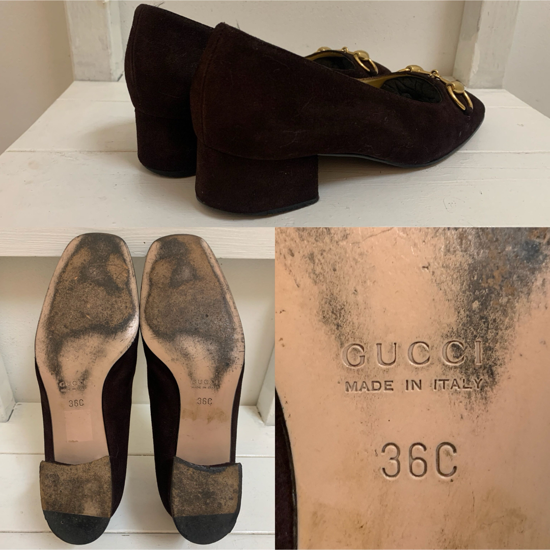GUCCI - GUCCI VINTAGE ITALY製 ホースビット スエードレザー GUCCI - GUCCI VINTAGE ITALY製 ホースビット スエードレザー