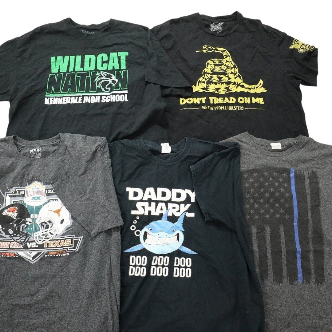古着卸 まとめ売り 黒・グレー ボディ プリント 半袖Tシャツ 20 古着卸 まとめ売り 黒・グレー ボディ プリント 半袖Tシャツ 20