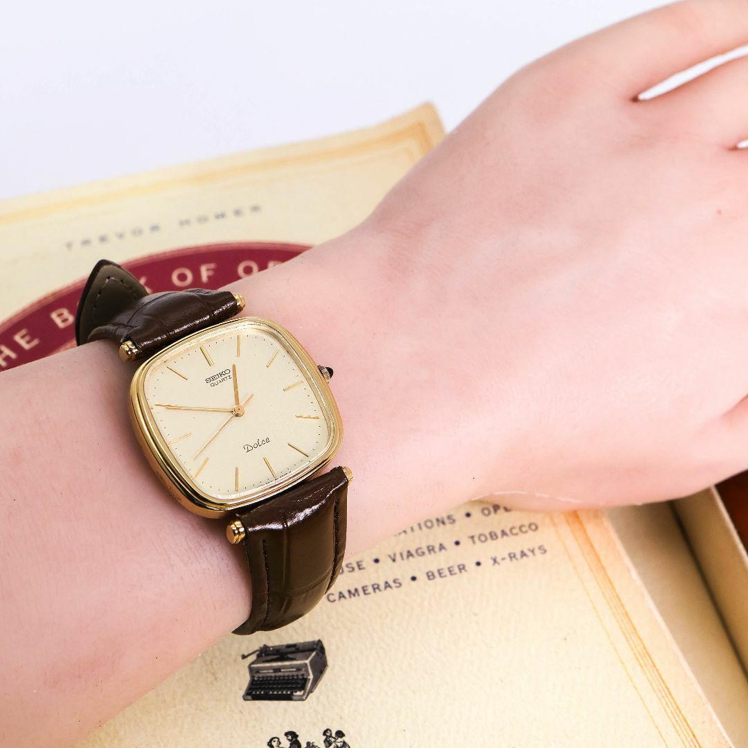 SEIKO - 稼働 SEIKO Dolce 腕時計 スクエア SGP30 レザー 1276の SEIKO - 稼働 SEIKO Dolce 腕時計 スクエア SGP30 レザー 1276の