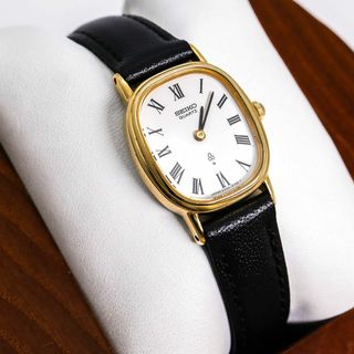 SEIKO - 稼働 SEIKO 腕時計 14金 アンティーク 水晶マーク SEIKO - 稼働 SEIKO 腕時計 14金 アンティーク 水晶マーク