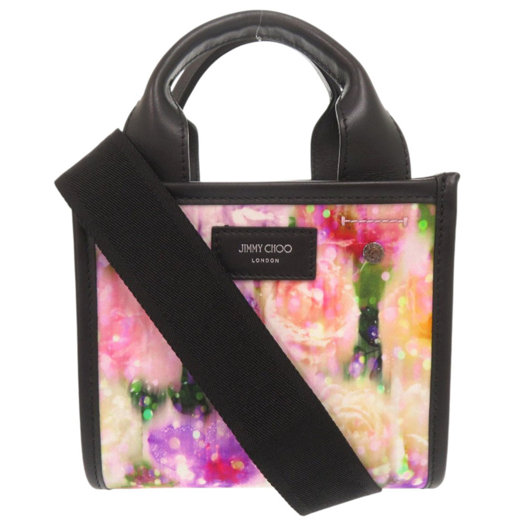 JIMMY CHOO - 美品 ジミーチュウ 花柄 ナイロン レザー マルチ JIMMY CHOO - 美品 ジミーチュウ 花柄 ナイロン レザー マルチ