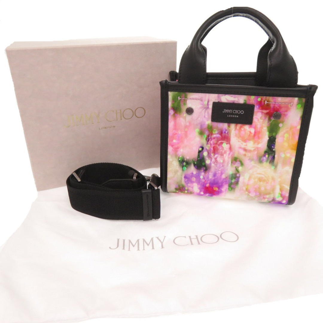 JIMMY CHOO - 美品 ジミーチュウ 花柄 ナイロン レザー マルチ JIMMY CHOO - 美品 ジミーチュウ 花柄 ナイロン レザー マルチ