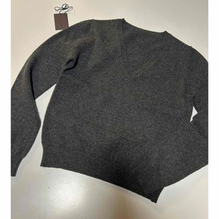 PRADA - 【未使用級】プラダ 長袖ニット セーター 切替 三角ロゴ PRADA - 【未使用級】プラダ 長袖ニット セーター 切替 三角ロゴ
