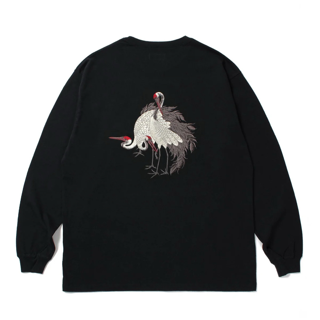 WACKO MARIA - GAKKIN BUDSPOOL 赤目鶴 EMBROIDERY ロンT T WACKO MARIA - GAKKIN BUDSPOOL 赤目鶴 EMBROIDERY ロンT T