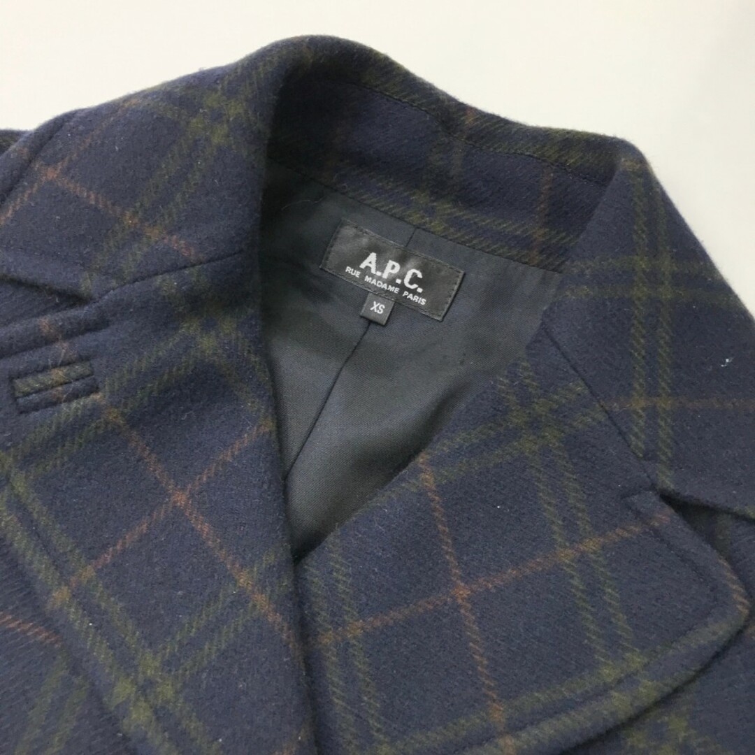 A.P.C - A.P.C. アーペーセー ウール混 ピーコート チェック柄 A.P.C - A.P.C. アーペーセー ウール混 ピーコート チェック柄