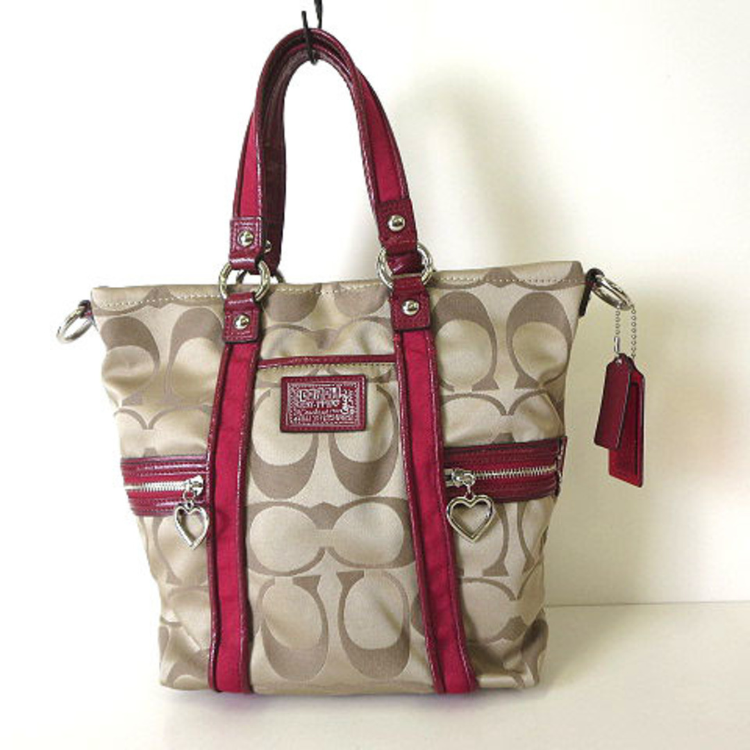COACH - コーチ ハンド トートバッグ ポピー シグネチャー 20101 COACH - コーチ ハンド トートバッグ ポピー シグネチャー 20101