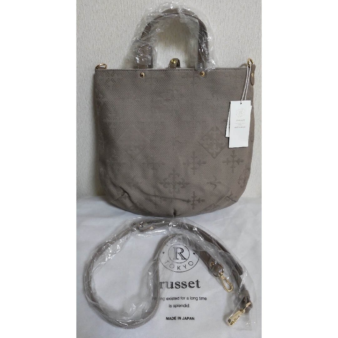 Russet - russet ラシット 2WAYトートバッグ【刺し子ジャガード Russet - russet ラシット 2WAYトートバッグ【刺し子ジャガード