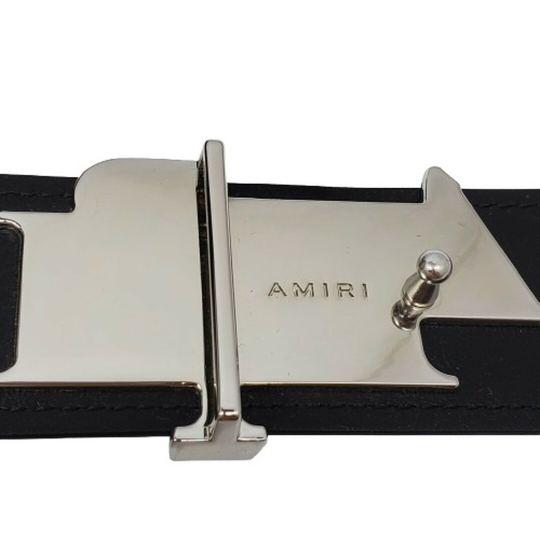 AMIRI - AMIRI アミリ ロゴバックル レザーベルト 皮革 ブラック AMIRI - AMIRI アミリ ロゴバックル レザーベルト 皮革 ブラック
