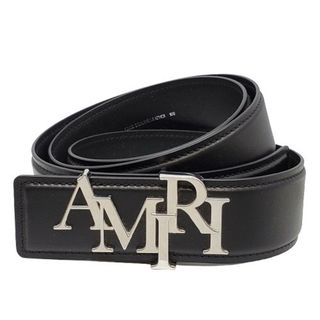 AMIRI - AMIRI アミリ ロゴバックル レザーベルト 皮革 ブラック AMIRI - AMIRI アミリ ロゴバックル レザーベルト 皮革 ブラック