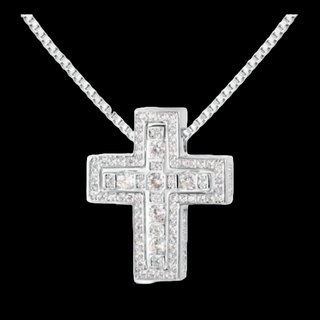 【N002】ネックレス　メンズ　ゴールド　シルバー　クロス　おしゃれ　アクセサリ(ネックレス)
