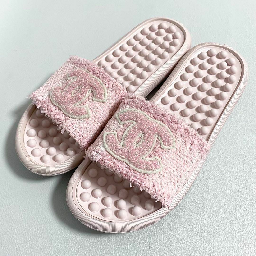CHANEL - CHANEL / ツイードサンダル 39 ココマーク ピンク CHANEL - CHANEL / ツイードサンダル 39 ココマーク ピンク