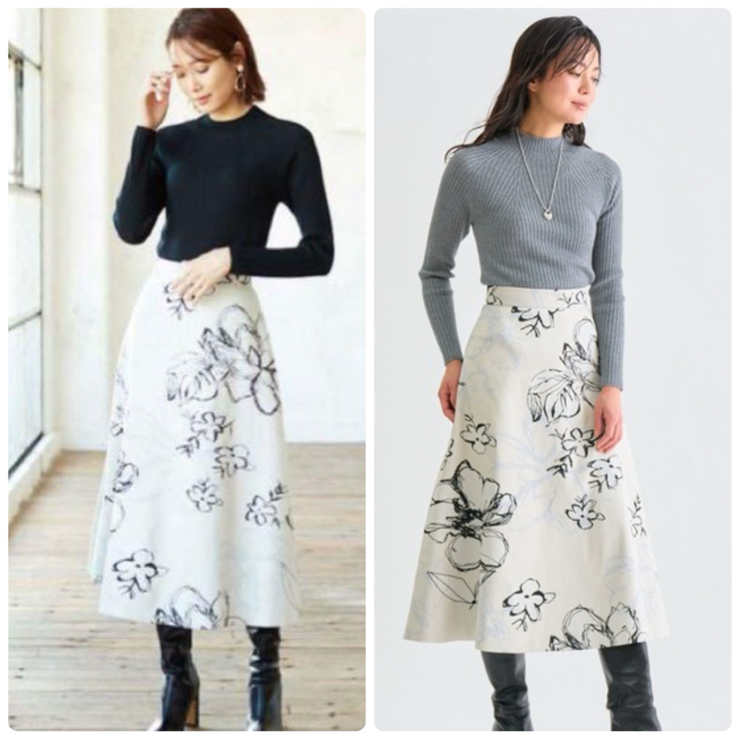ANAYI - 美品 22AW アナイ スケッチフラワージャガードフレア ANAYI - 美品 22AW アナイ スケッチフラワージャガードフレア