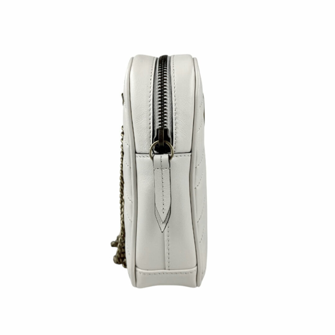 GUCCI - グッチ GUCCI ポーチ GGマーモント レザー ホワイト GUCCI - グッチ GUCCI ポーチ GGマーモント レザー ホワイト