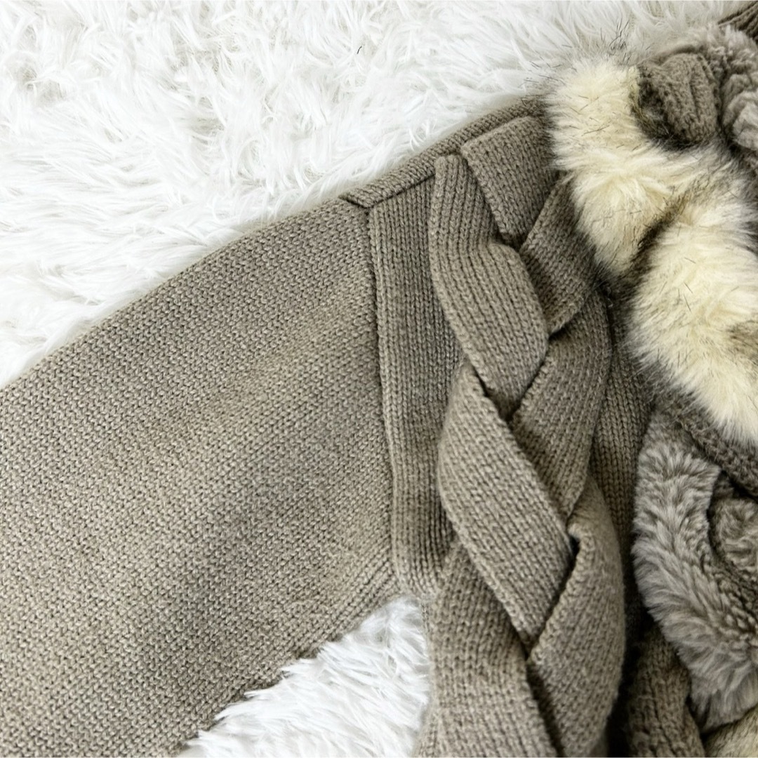 Ameri VINTAGE - 美品✨ AMERI FUR BRAID CABLE KNIT ファー Ameri VINTAGE - 美品✨ AMERI FUR BRAID CABLE KNIT ファー