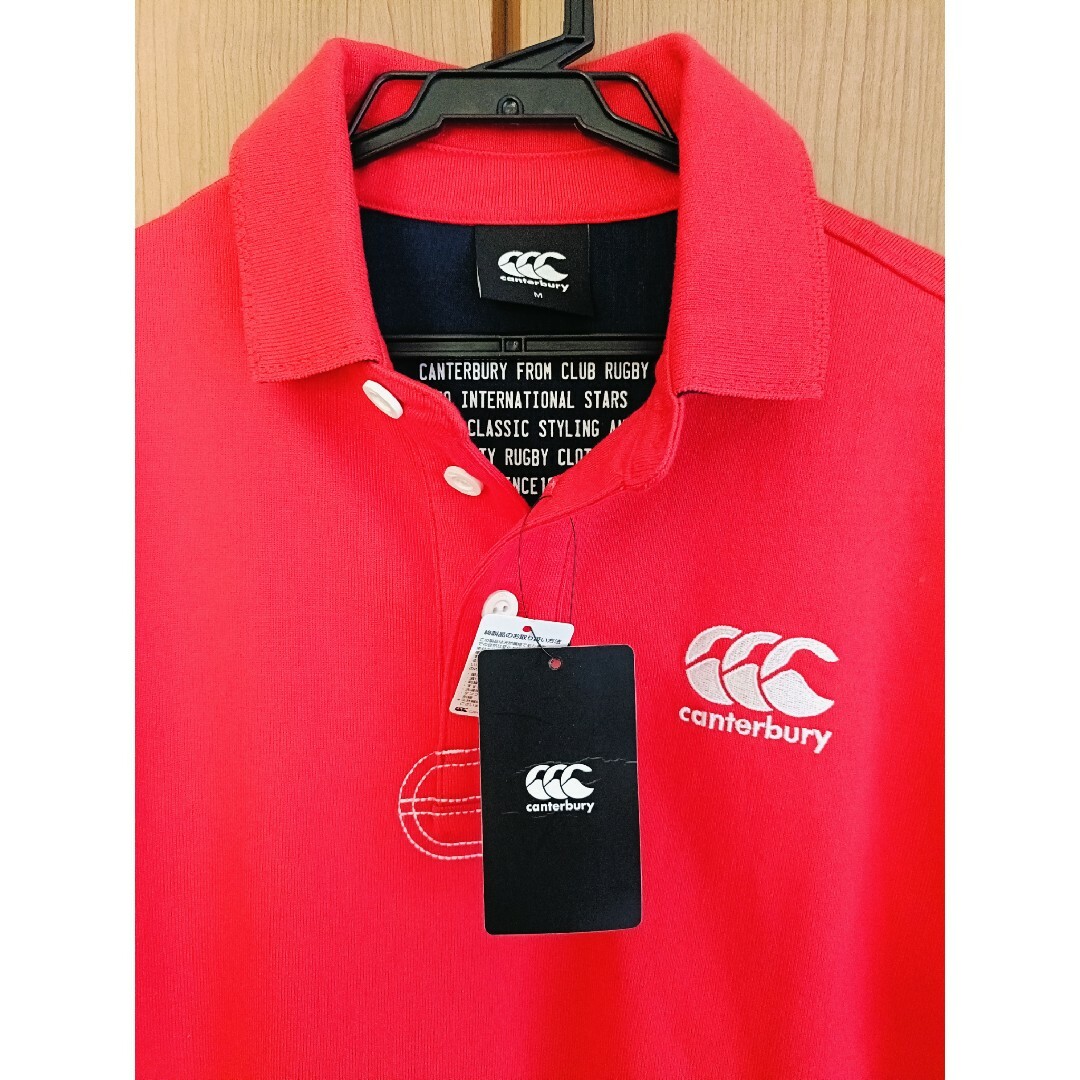 CANTERBURY - 未使用✩canterburyラガーシャツ Mサイズ レッド CANTERBURY - 未使用✩canterburyラガーシャツ Mサイズ レッド