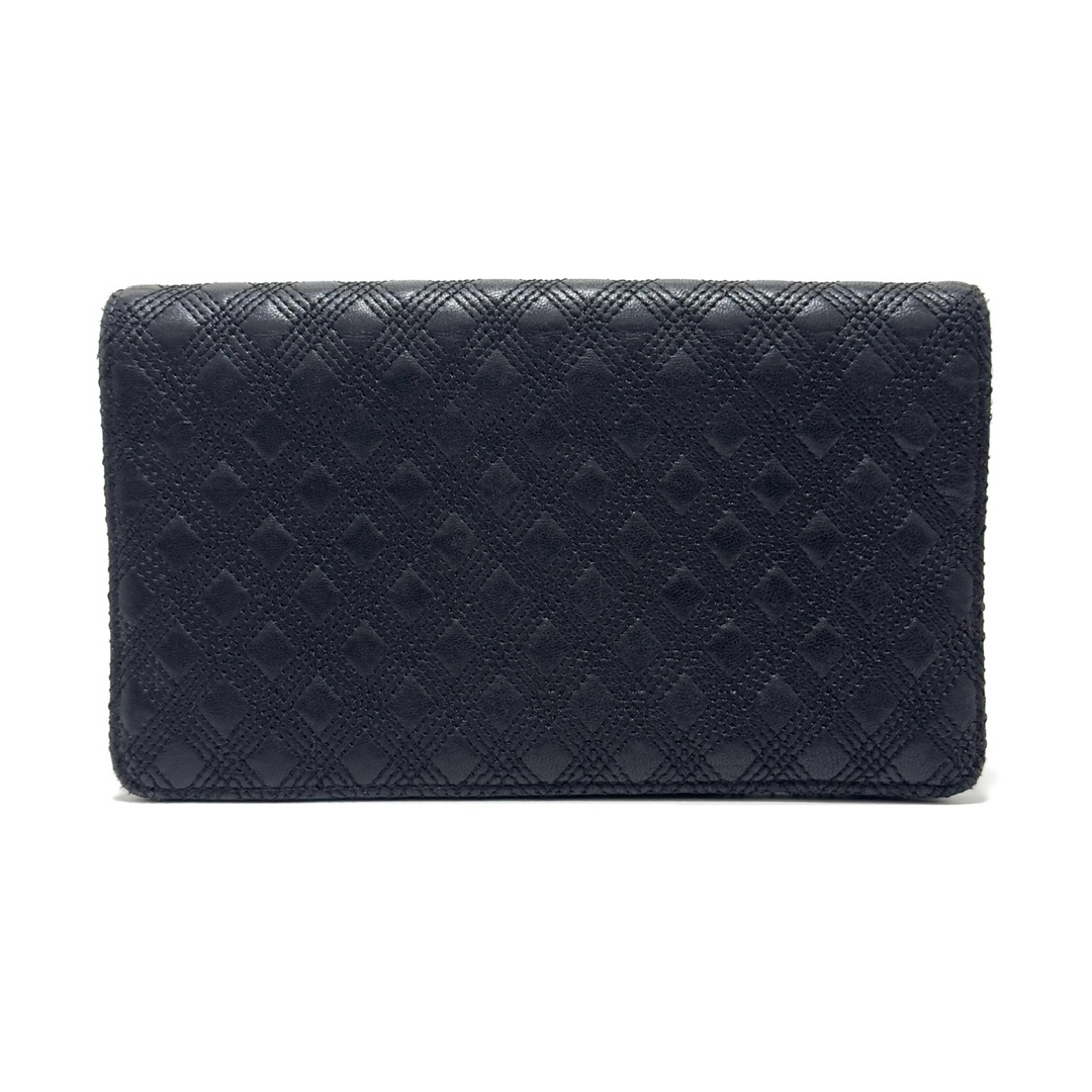 CHANEL - シャネル 長財布 二つ折り財布 ブラック 黒 シルバー CHANEL - シャネル 長財布 二つ折り財布 ブラック 黒 シルバー