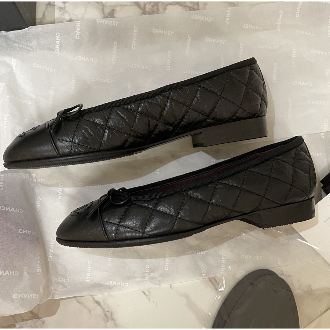 CHANEL - 【新品】CHANEL バレリーナ 34.5 ブラックの通販 by 白 CHANEL - 【新品】CHANEL バレリーナ 34.5 ブラックの通販 by 白