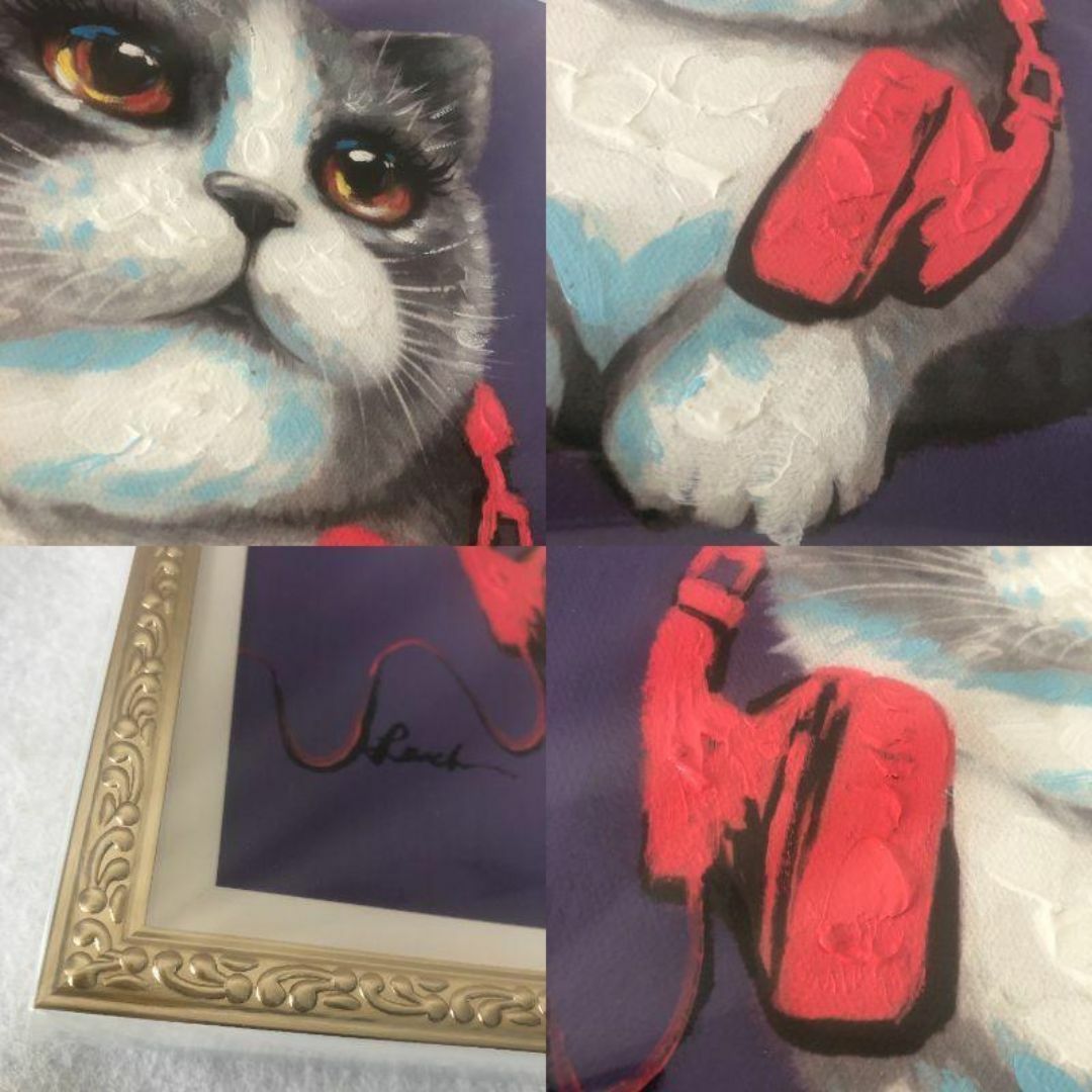 絵画 オイルペイントアート 猫 額付き 新品 油絵 アートフレーム 絵画 オイルペイントアート 猫 額付き 新品 油絵 アートフレーム