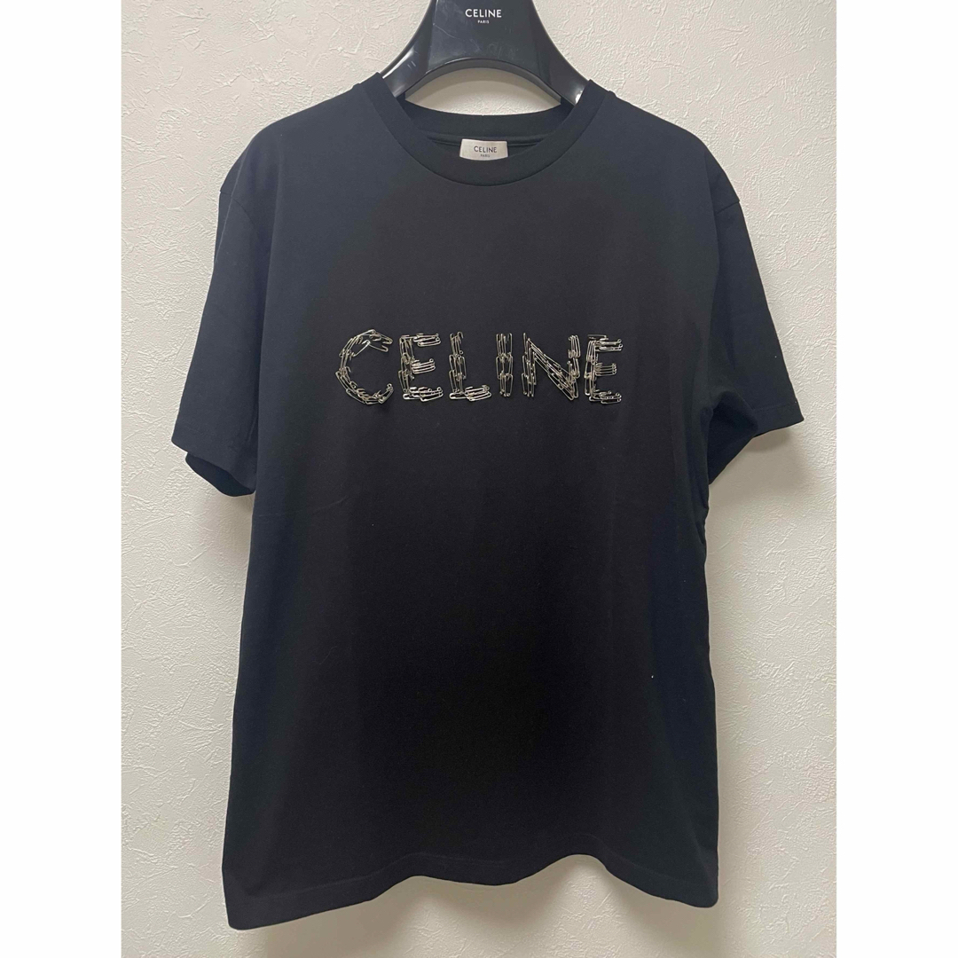 CELINE - Celine セーフティーピンロゴ ルーズTシャツ 安全ピン CELINE - Celine セーフティーピンロゴ ルーズTシャツ 安全ピン