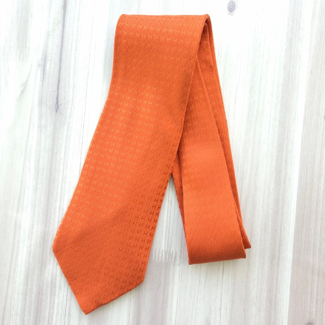 HERMES - HERMES エルメス シルクネクタイ ファソネ H柄 HERMES - HERMES エルメス シルクネクタイ ファソネ H柄
