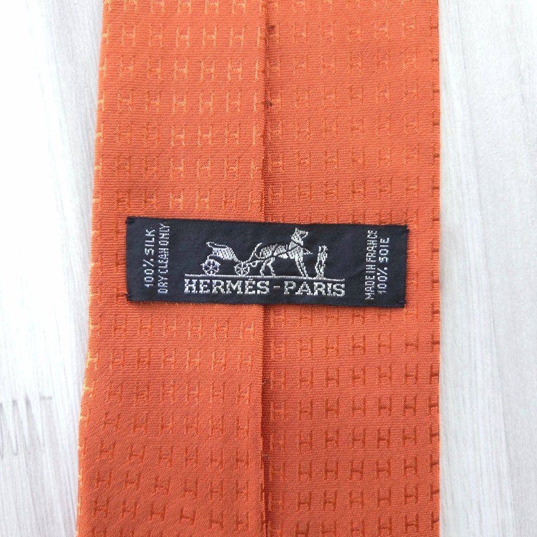 HERMES - HERMES エルメス シルクネクタイ ファソネ H柄 HERMES - HERMES エルメス シルクネクタイ ファソネ H柄