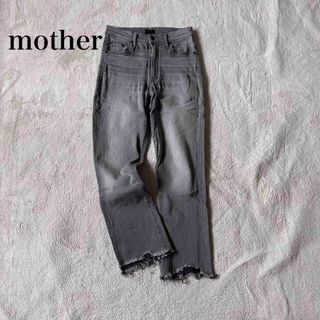 mother - マザー mother 加工 ストレッチ ブラック デニム mother - マザー mother 加工 ストレッチ ブラック デニム