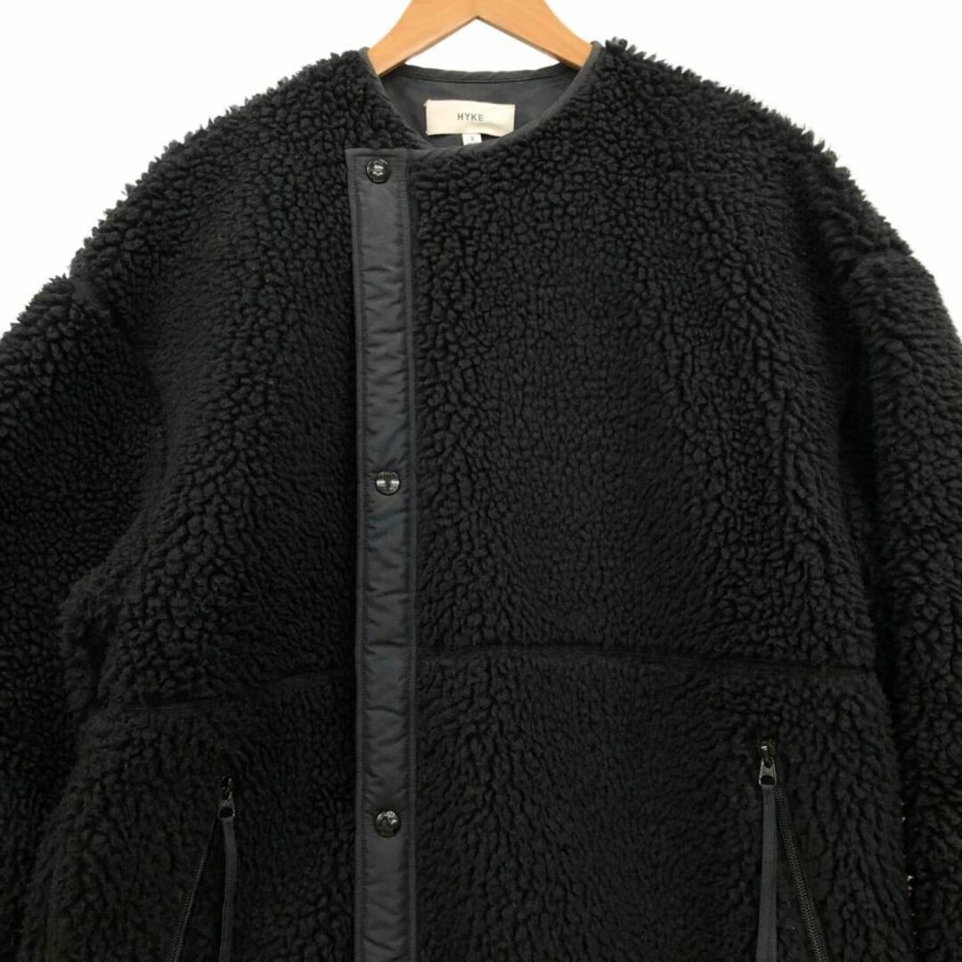 HYKE - ハイク ボアコート ノーカラー FAUX SHEARLING【AFA22 HYKE - ハイク ボアコート ノーカラー FAUX SHEARLING【AFA22