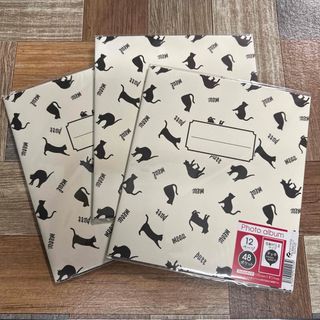 【新品未開封】猫 猫柄 黒猫 フォトアルバム チェキ 名刺 アルバム 3冊セット(アルバム)