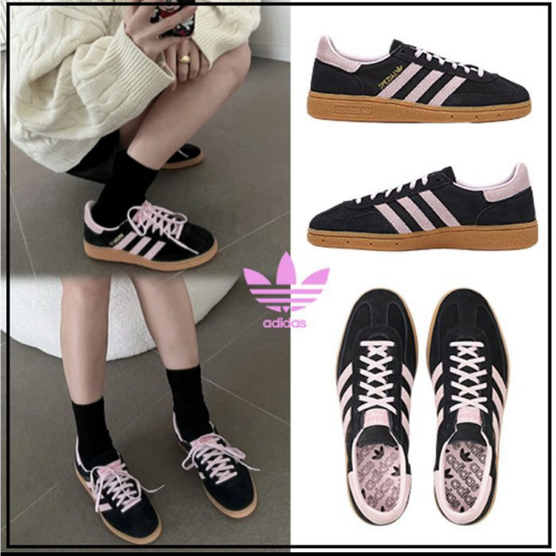 adidas - adidas SPZL 黒/ピンク スニーカー 【新品未使用】の adidas - adidas SPZL 黒/ピンク スニーカー 【新品未使用】の