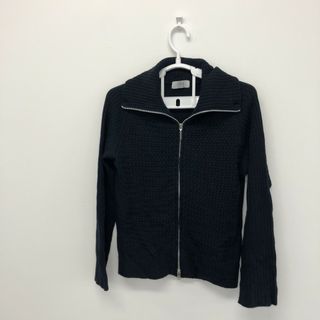 ジェイプレス(J.PRESS)の【JPRESS】ジェイプレス　紺色　ネイビー　Ｌ　アウター　ジャケット　ニット　毛100％(その他)