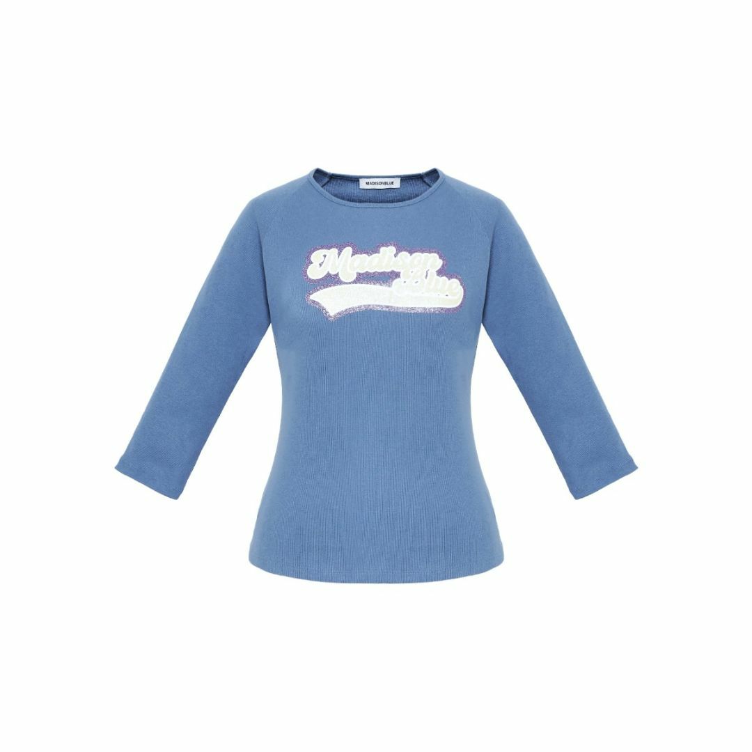 MADISONBLUE - MADISON BLUE GLITTER LOGO 3/4 SLEEVE TEEの通販 MADISONBLUE - MADISON BLUE GLITTER LOGO 3/4 SLEEVE TEEの通販