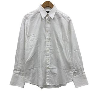 GUCCI - グッチ 長袖シャツ コットン 胸ロゴ ホワイト メンズ GUCCI - グッチ 長袖シャツ コットン 胸ロゴ ホワイト メンズ