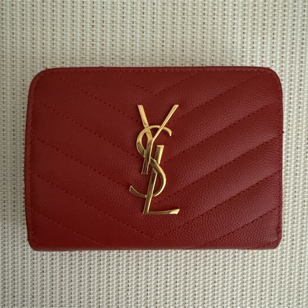 Yves Saint Laurent - YSL SAINT LAURENT 二つ折り財布 レッドの Yves Saint Laurent - YSL SAINT LAURENT 二つ折り財布 レッドの