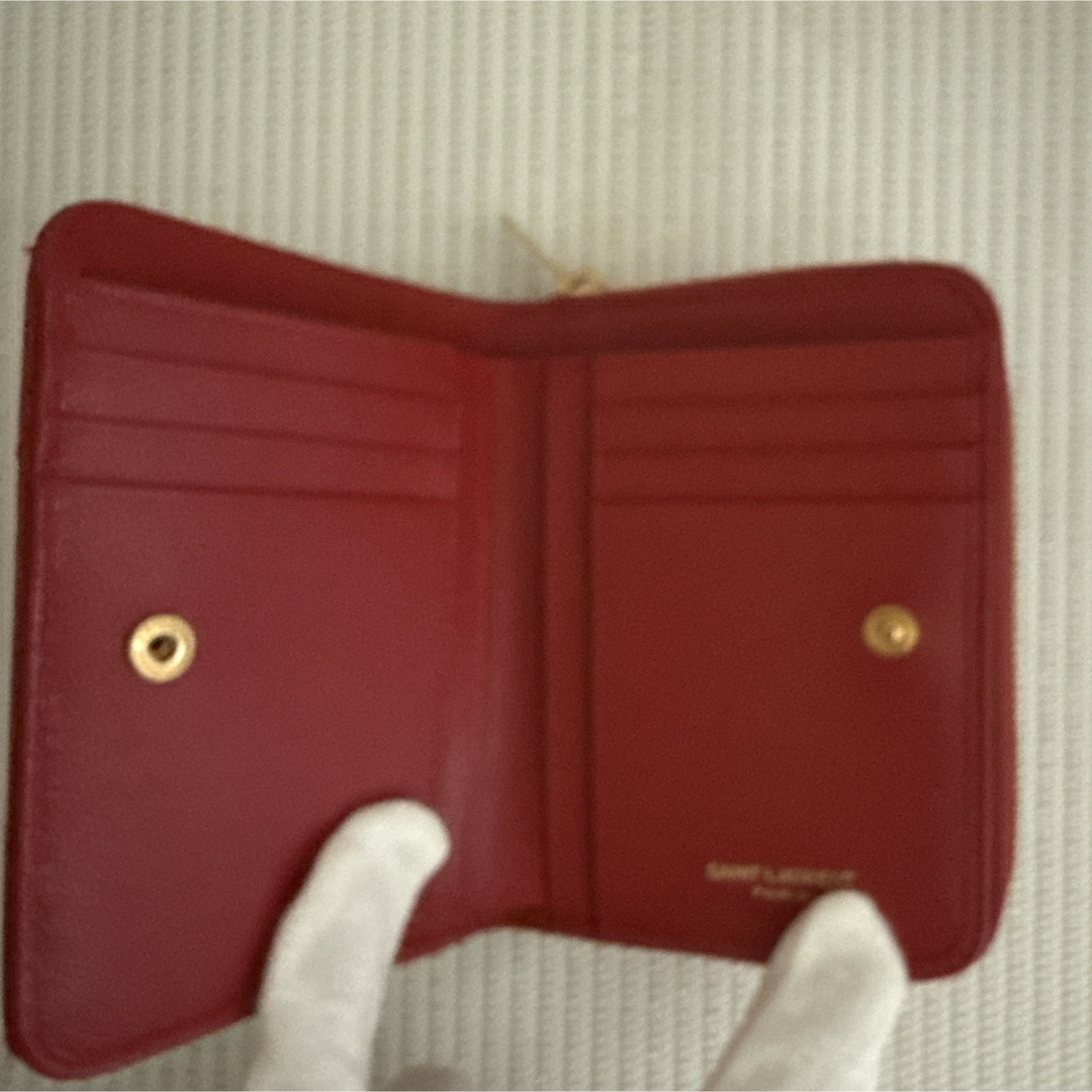 Yves Saint Laurent - YSL SAINT LAURENT 二つ折り財布 レッドの Yves Saint Laurent - YSL SAINT LAURENT 二つ折り財布 レッドの