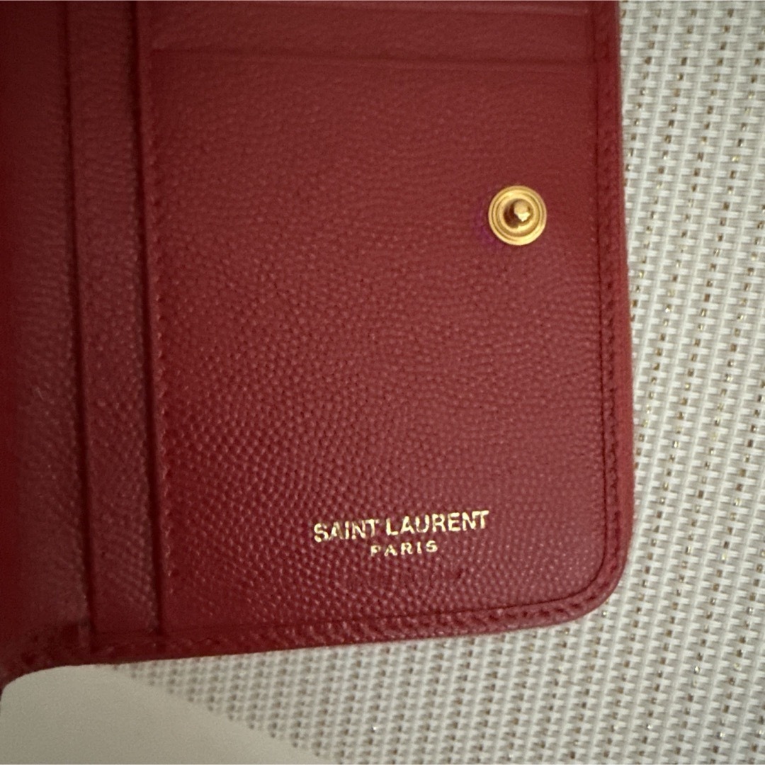 Yves Saint Laurent - YSL SAINT LAURENT 二つ折り財布 レッドの Yves Saint Laurent - YSL SAINT LAURENT 二つ折り財布 レッドの