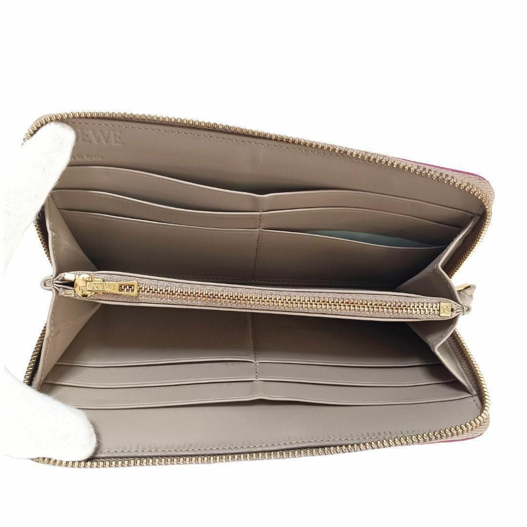 LOEWE - ロエベ 長財布 ラウンドファスナー アナグラム ピンク LOEWE - ロエベ 長財布 ラウンドファスナー アナグラム ピンク