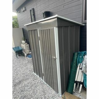 数量限定！【可動棚付き】物置 屋外 スチール 倉庫 戸外収納庫　GRAY(押し入れ収納/ハンガー)