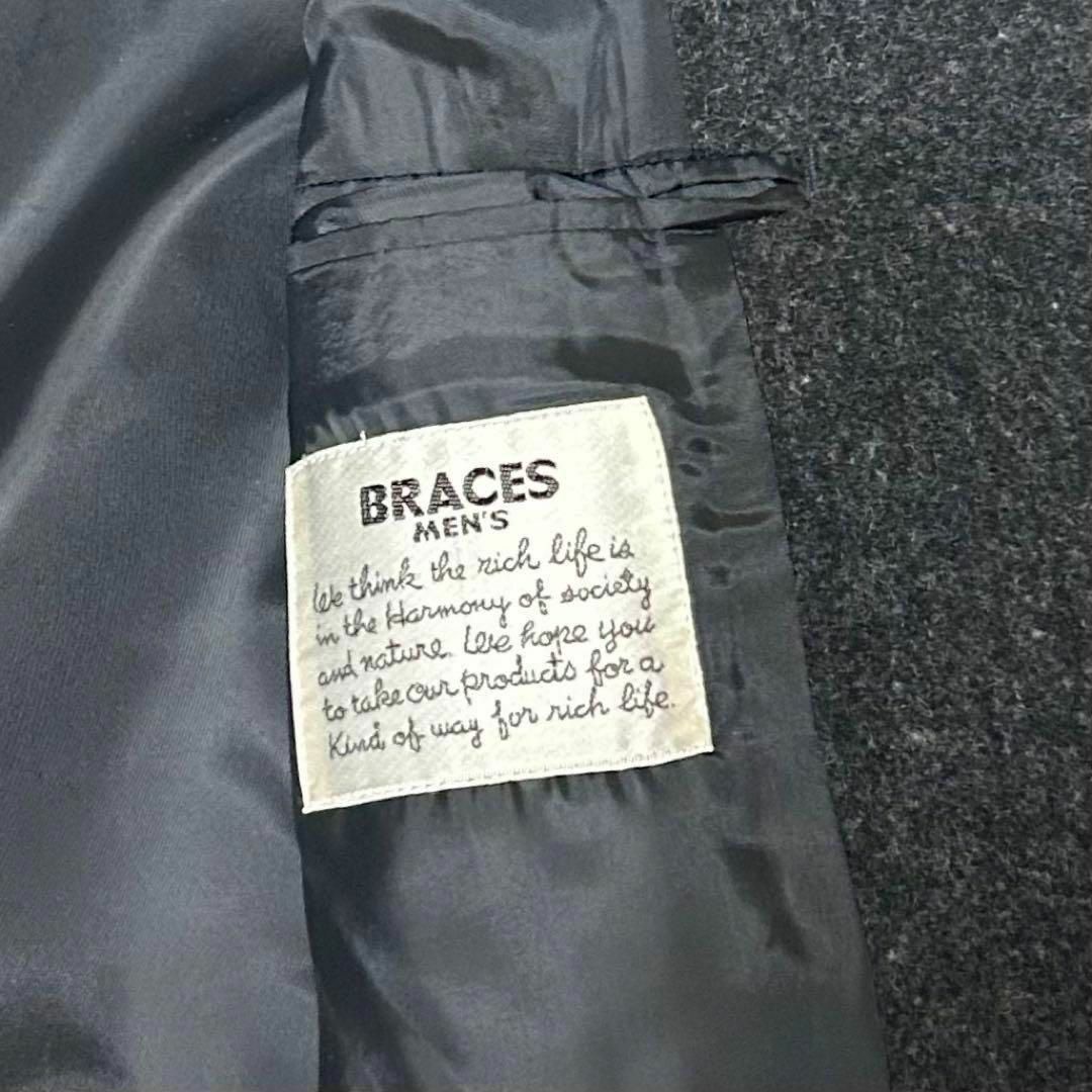 VINTAGE - 縮絨ウール チェスターコート チャコール BRACES 90s VINTAGE - 縮絨ウール チェスターコート チャコール BRACES 90s