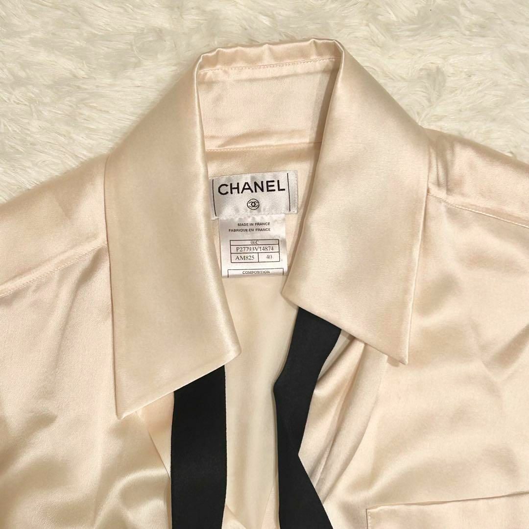 CHANEL - シャネル CHANEL ボウタイ リボン シルク ブラウスの CHANEL - シャネル CHANEL ボウタイ リボン シルク ブラウスの
