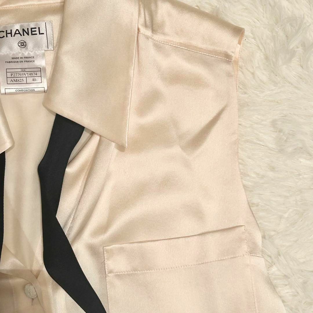 CHANEL - シャネル CHANEL ボウタイ リボン シルク ブラウスの CHANEL - シャネル CHANEL ボウタイ リボン シルク ブラウスの