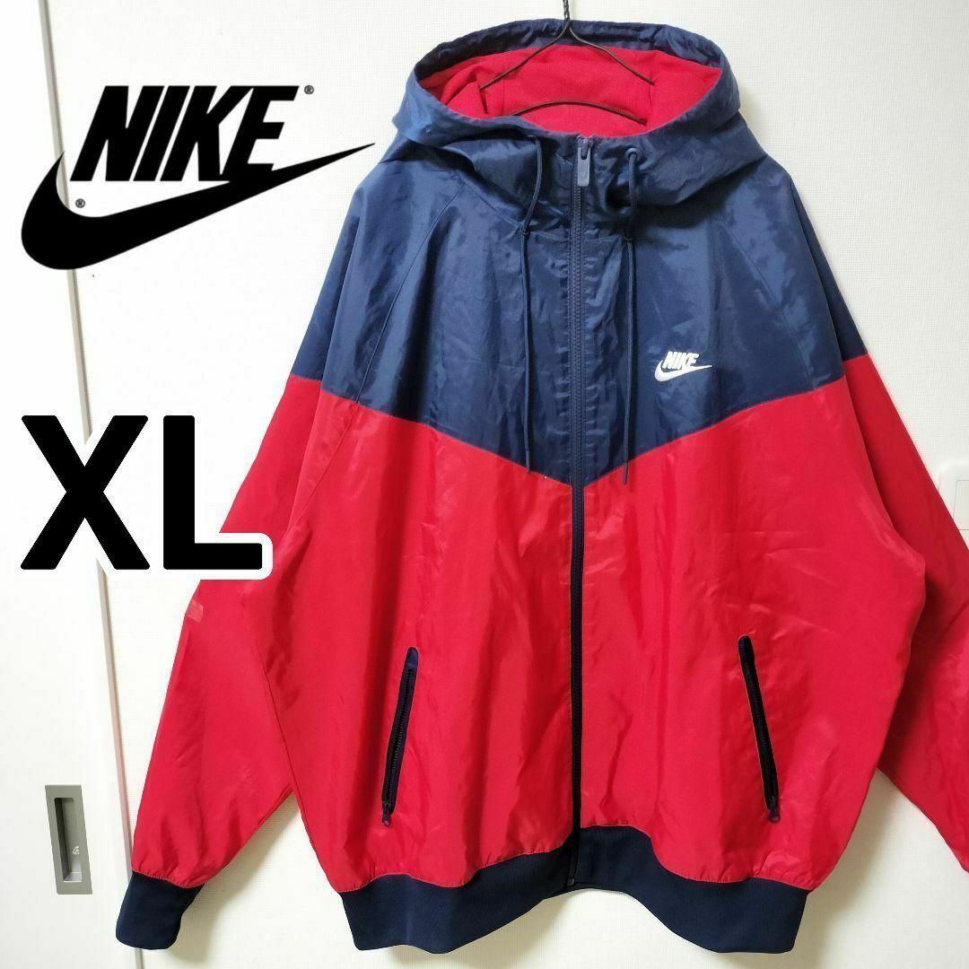 NIKE - NIKE 赤紺 ウィンドライナー フーデッド ナイロン NIKE - NIKE 赤紺 ウィンドライナー フーデッド ナイロン